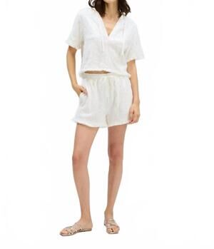 NEW ALLISON capri drawstring shorts in white